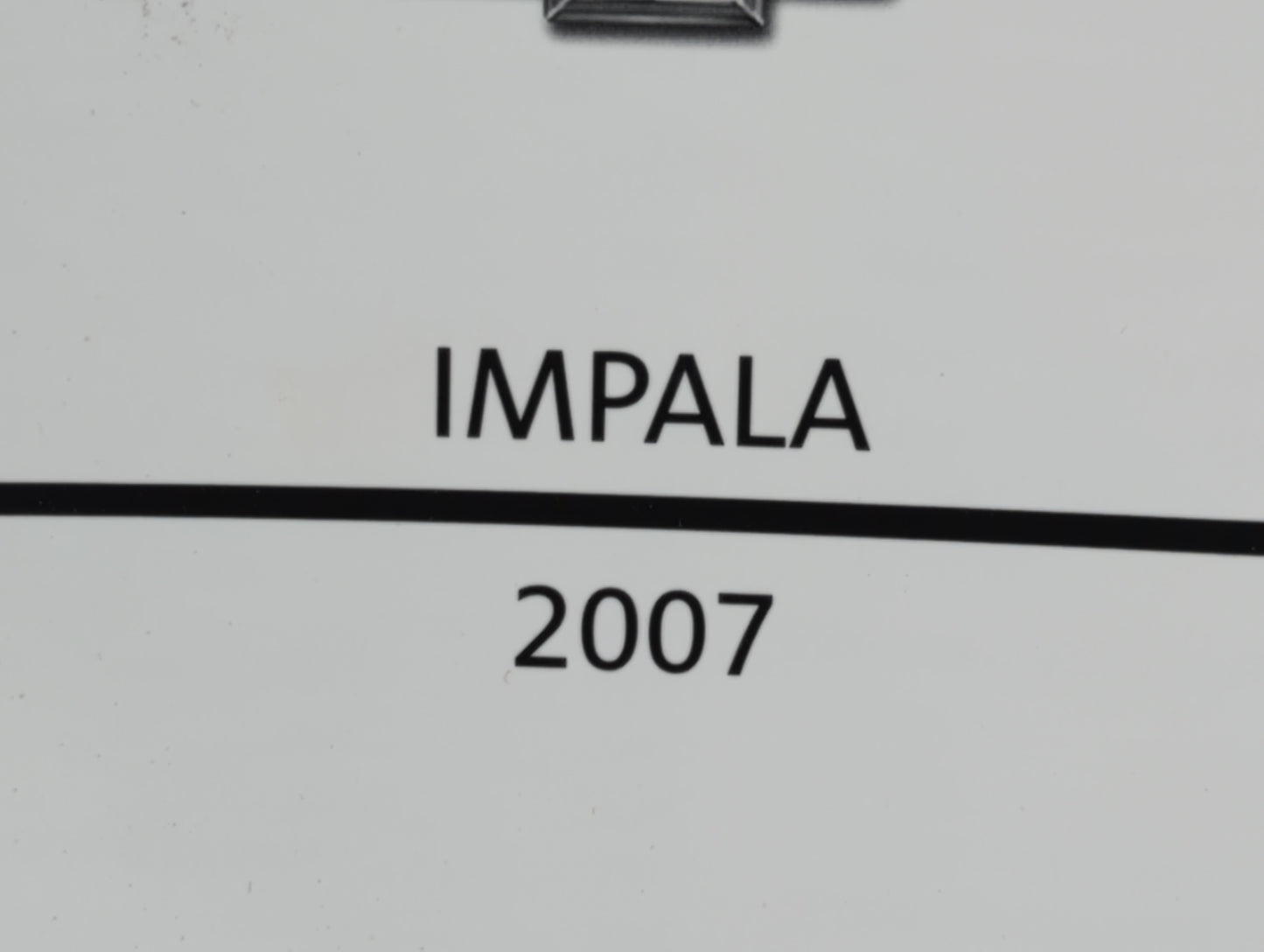 2007 Chevrolet Impala Owners Manual Book Guide P/N:15863014 B OEM Used Auto Parts - Oemusedautoparts1.com