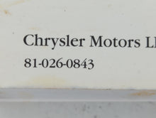 2008 Chrysler Chrysler R/t Owners Manual Book Guide P/N:81-026-0843 OEM Used Auto Parts