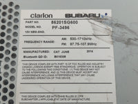 2015 Subaru Forester Radio AM FM Cd Player Receiver Replacement P/N:86201SG600 Fits OEM Used Auto Parts - Oemusedautoparts1.com