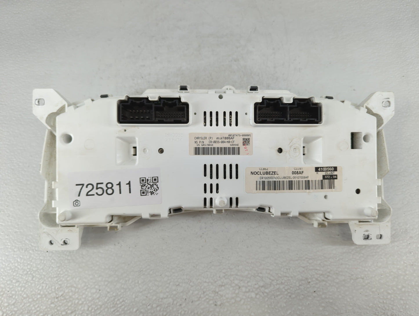 2007 Jeep Patriot Instrument Cluster Speedometer Gauges P/N:CR-0035-004-M0-CF 05107008AF Fits OEM Used Auto Parts - Oemusedautoparts1.com