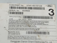 2013 Ford Edge Radio AM FM Cd Player Receiver Replacement P/N:DT4T-19C107-CB Fits OEM Used Auto Parts - Oemusedautoparts1.com