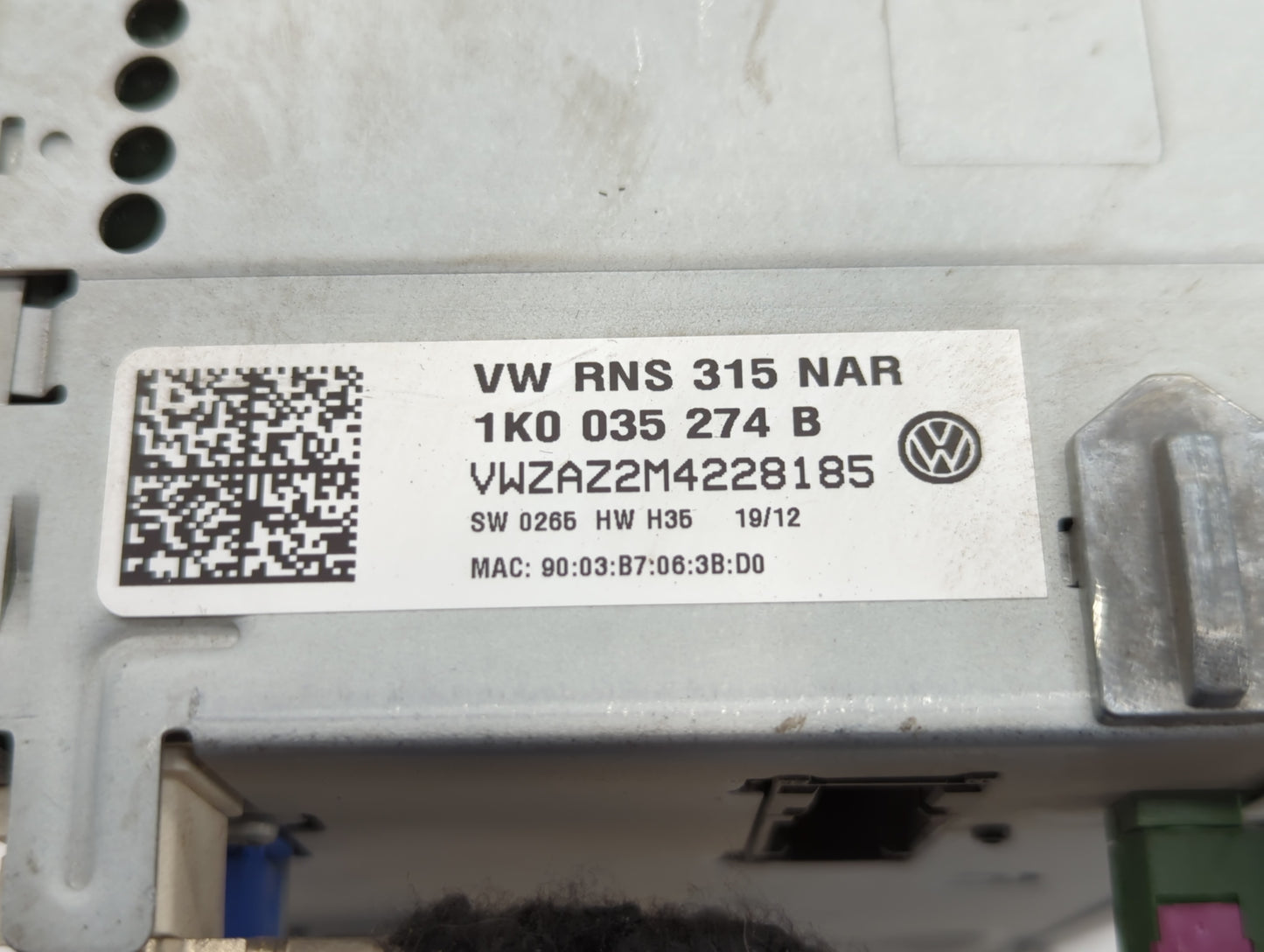 2012-2017 Volkswagen Cc Radio AM FM Cd Player Receiver Replacement P/N:1K0 035 274 B Fits Fits 2012 2013 2014 2015 2016 2017 OEM Used Auto Parts - Oemusedautoparts1.com
