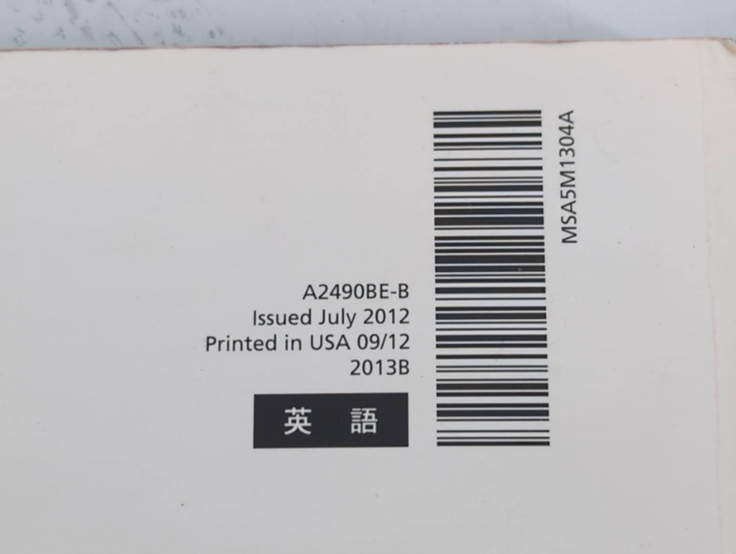 2013 Subaru Legacy Owners Manual Book Guide P/N:A2490BE-B OEM Used Auto Parts - Oemusedautoparts1.com