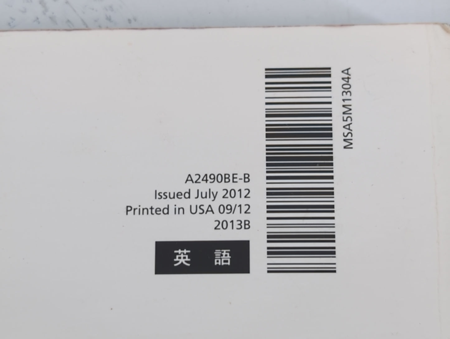 2013 Subaru Legacy Owners Manual Book Guide P/N:A2490BE-B OEM Used Auto Parts - Oemusedautoparts1.com