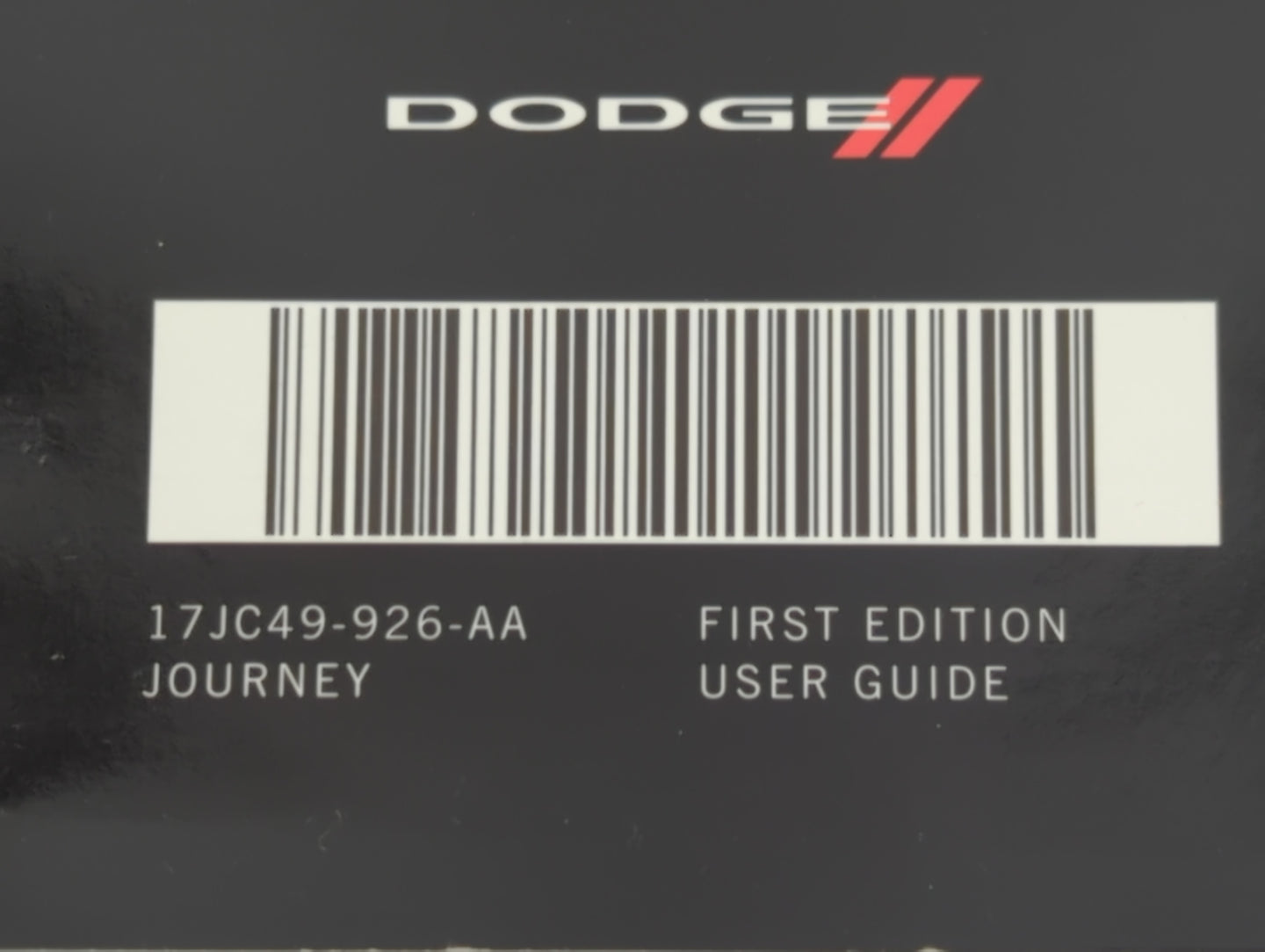 2017 Dodge Journey Owners Manual Book Guide P/N:17JC49-926-AA OEM Used Auto Parts - Oemusedautoparts1.com