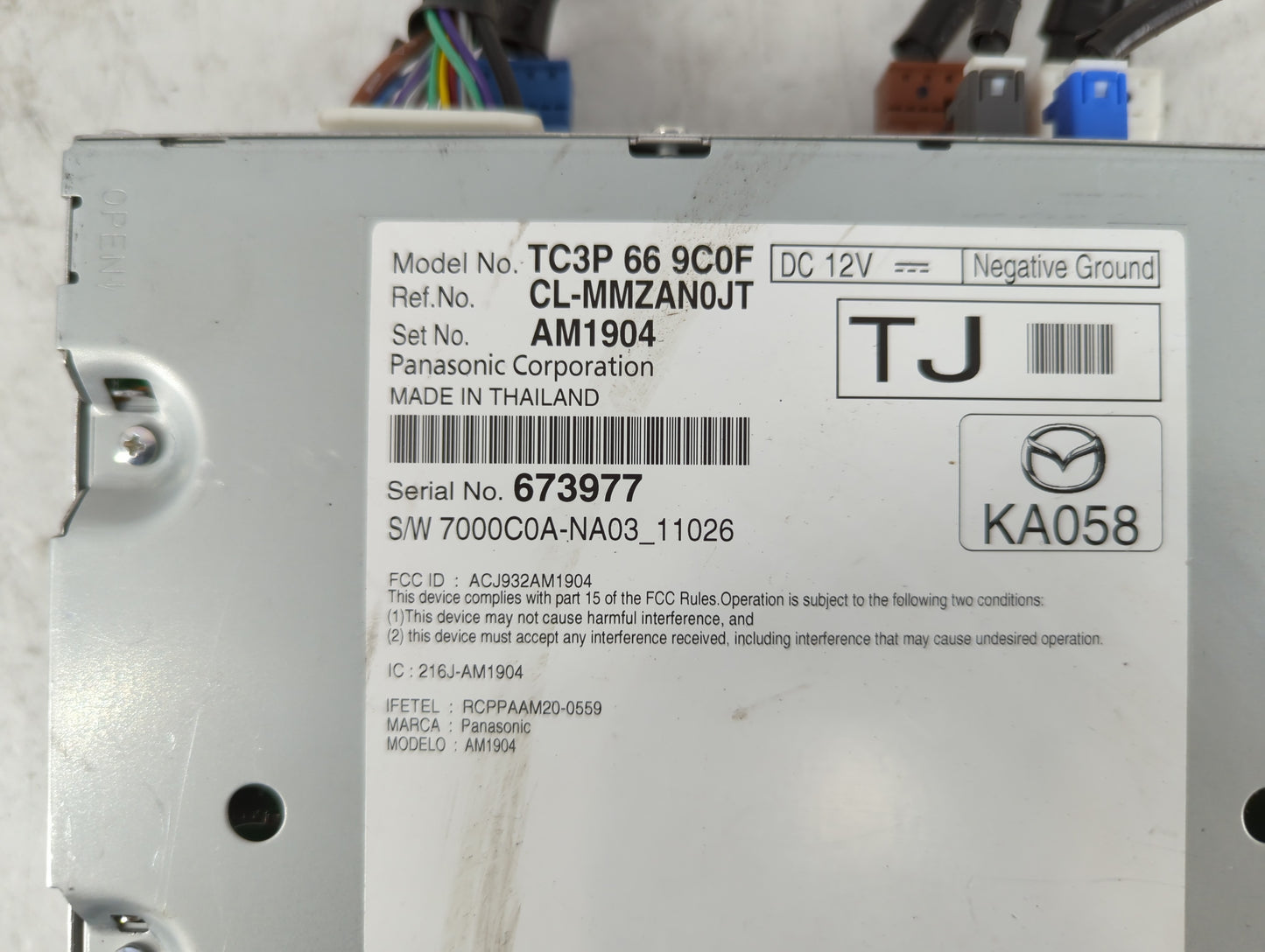 2021-2022 Mazda Cx-5 Radio AM FM Cd Player Receiver Replacement P/N:673977 TC3P 66 9C0F Fits Fits 2021 2022 OEM Used Auto Parts - Oemusedautoparts1.com