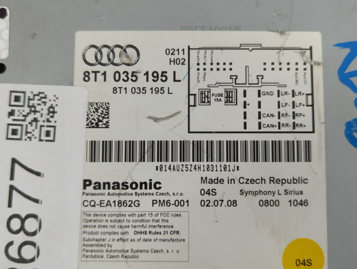 2009 Audi A4 Radio AM FM Cd Player Receiver Replacement P/N:8T1 035 195 Fits OEM Used Auto Parts - Oemusedautoparts1.com