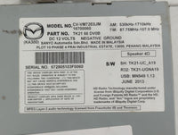 2013-2015 Mazda Cx-9 Radio AM FM Cd Player Receiver Replacement P/N:CV-VN72E0JM 16700060, TK21 66 DV0B Fits Fits 2013 2014 2015 OEM Used Auto Parts - Oemusedautoparts1.com