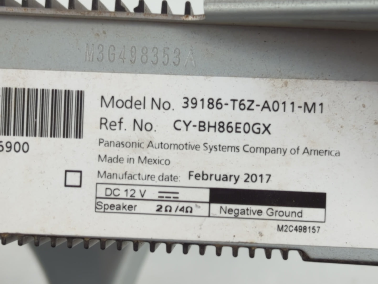 2017-2022 Honda Ridgeline Radio AM FM Cd Player Receiver Replacement P/N:39186-T6Z-A011-M1 Fits Fits 2017 2019 2020 2021 2022 OEM Used Auto Parts - Oemusedautoparts1.com