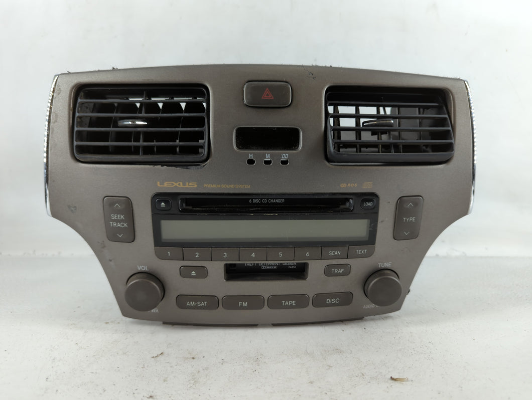 2004-2006 Lexus Es330 Radio AM FM Cd Player Receiver Replacement P/N:86120-33512 Fits Fits 2002 2003 2004 2005 2006 OEM Used Auto Parts