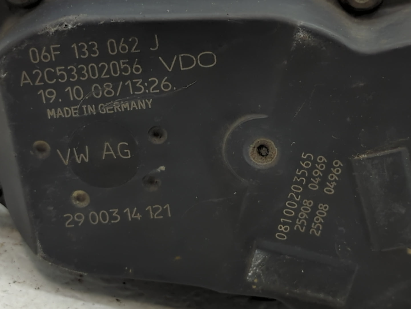 2009-2017 Volkswagen Cc Throttle Body P/N:A2C53302056 06F 133 062 J Fits OEM Used Auto Parts - Oemusedautoparts1.com