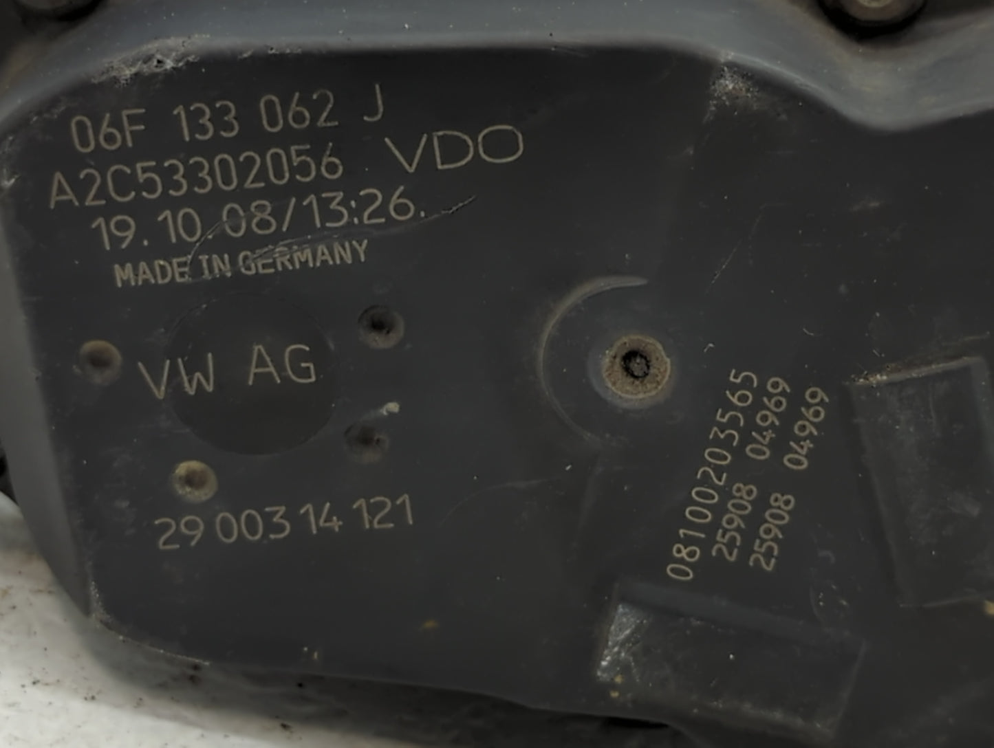 2009-2017 Volkswagen Cc Throttle Body P/N:A2C53302056 06F 133 062 J Fits OEM Used Auto Parts - Oemusedautoparts1.com