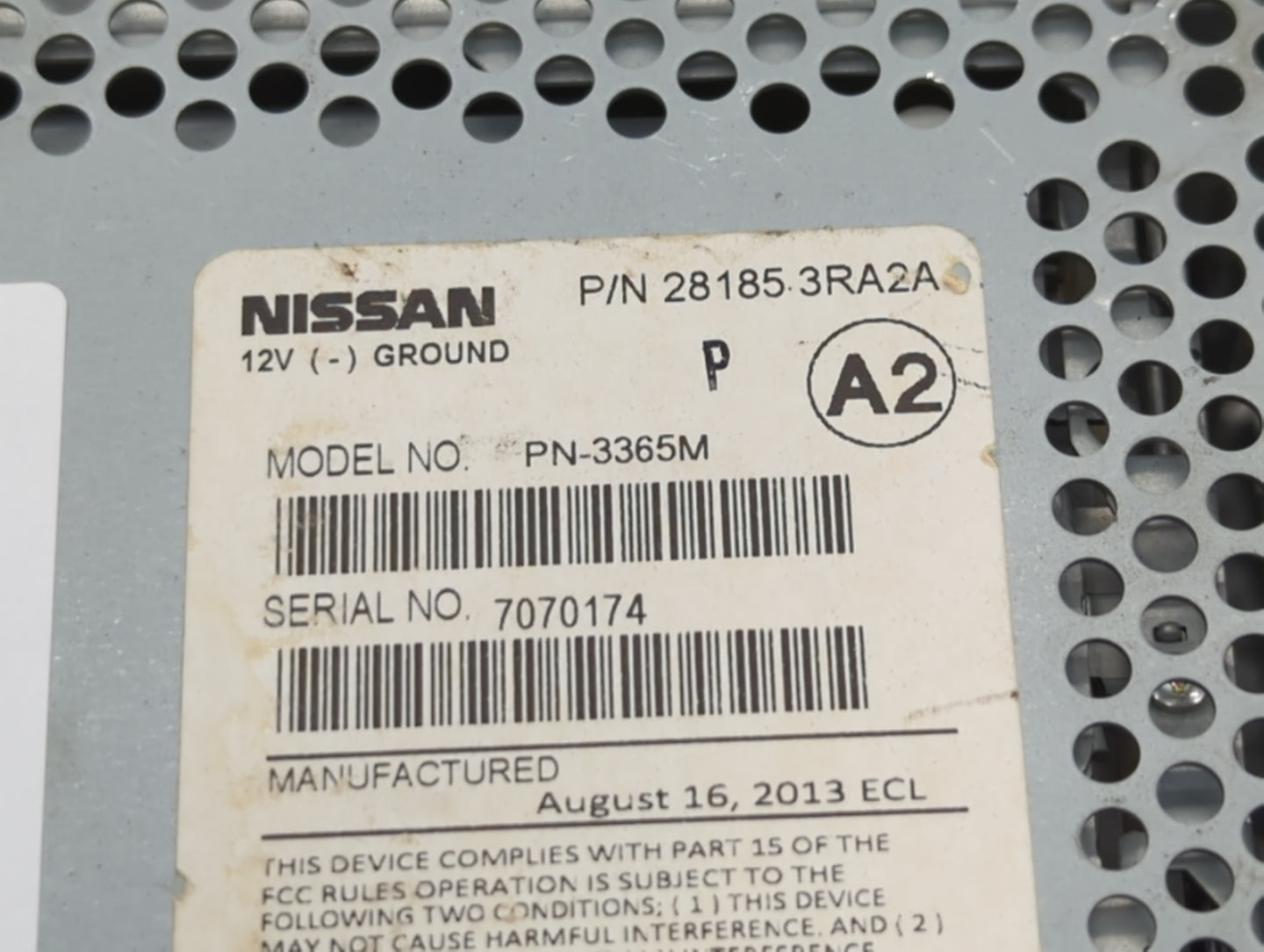 2013-2014 Nissan Sentra Radio AM FM Cd Player Receiver Replacement P/N:28185 3RA2A Fits Fits 2013 2014 OEM Used Auto Parts - Oemusedautoparts1.com