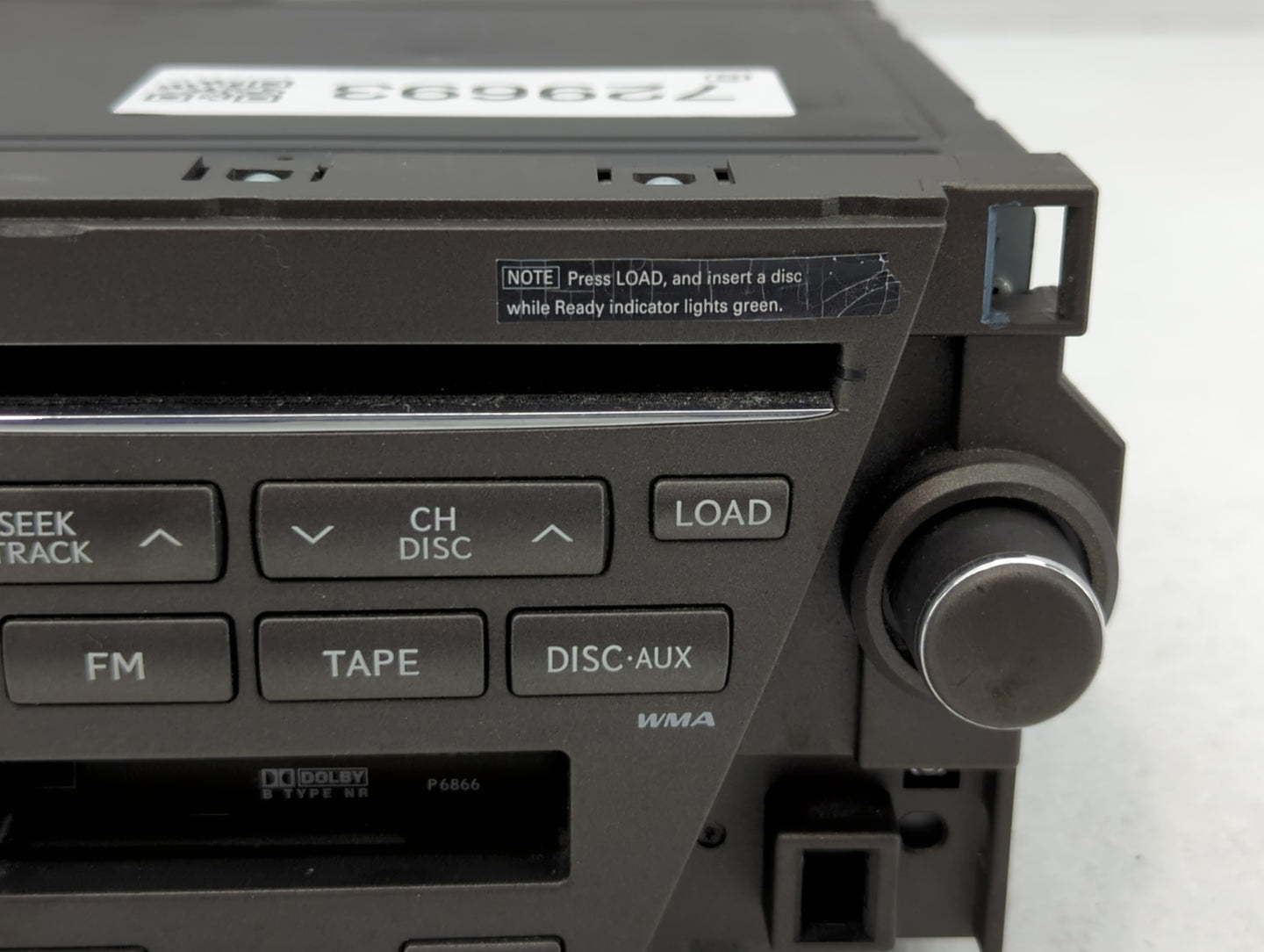 2007-2009 Lexus Es350 Radio AM FM Cd Player Receiver Replacement P/N:86120-33730-2 Fits Fits 2007 2008 2009 OEM Used Auto Parts - Oemusedautoparts1.com