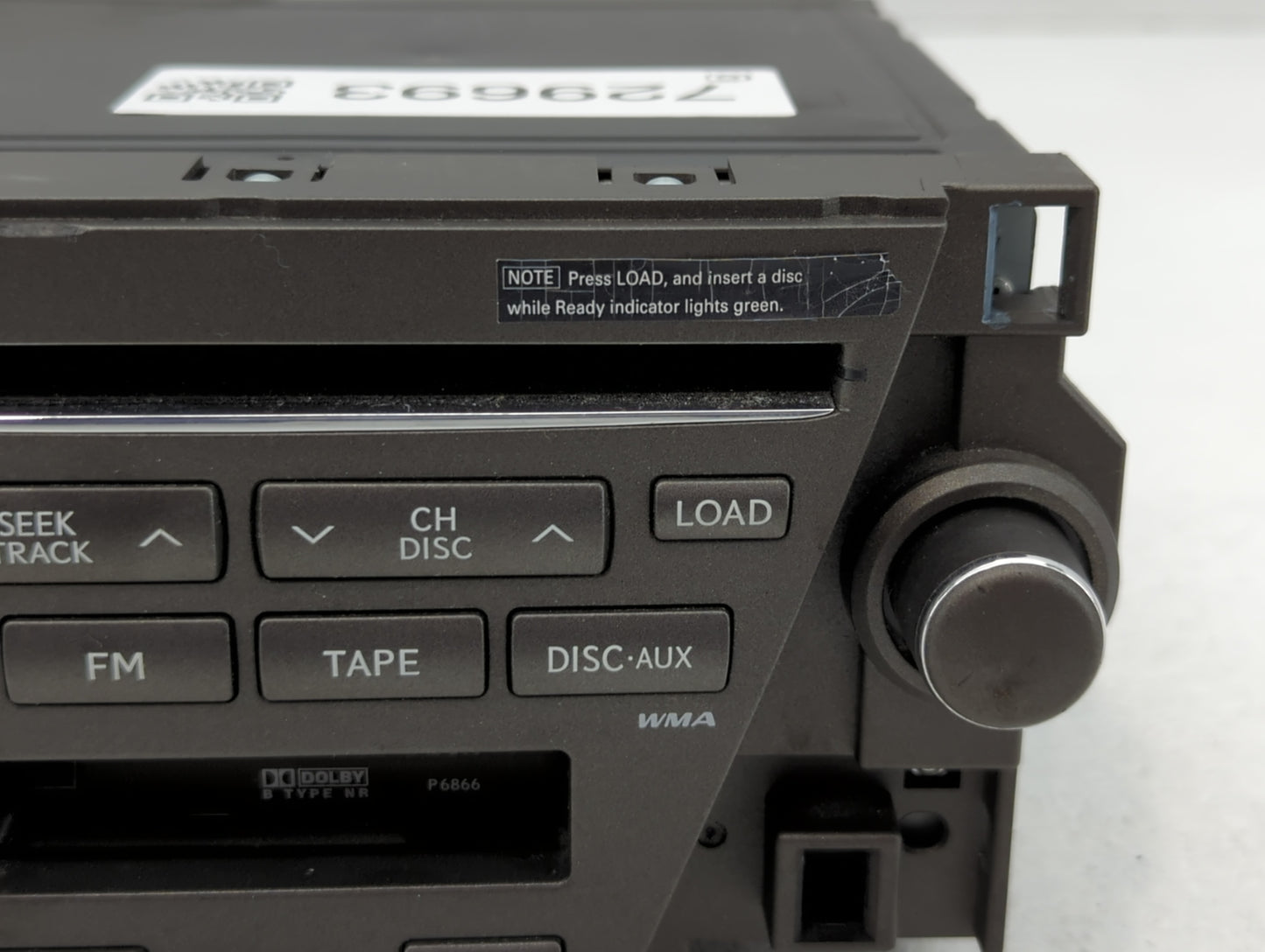 2007-2009 Lexus Es350 Radio AM FM Cd Player Receiver Replacement P/N:86120-33730-2 Fits Fits 2007 2008 2009 OEM Used Auto Parts - Oemusedautoparts1.com