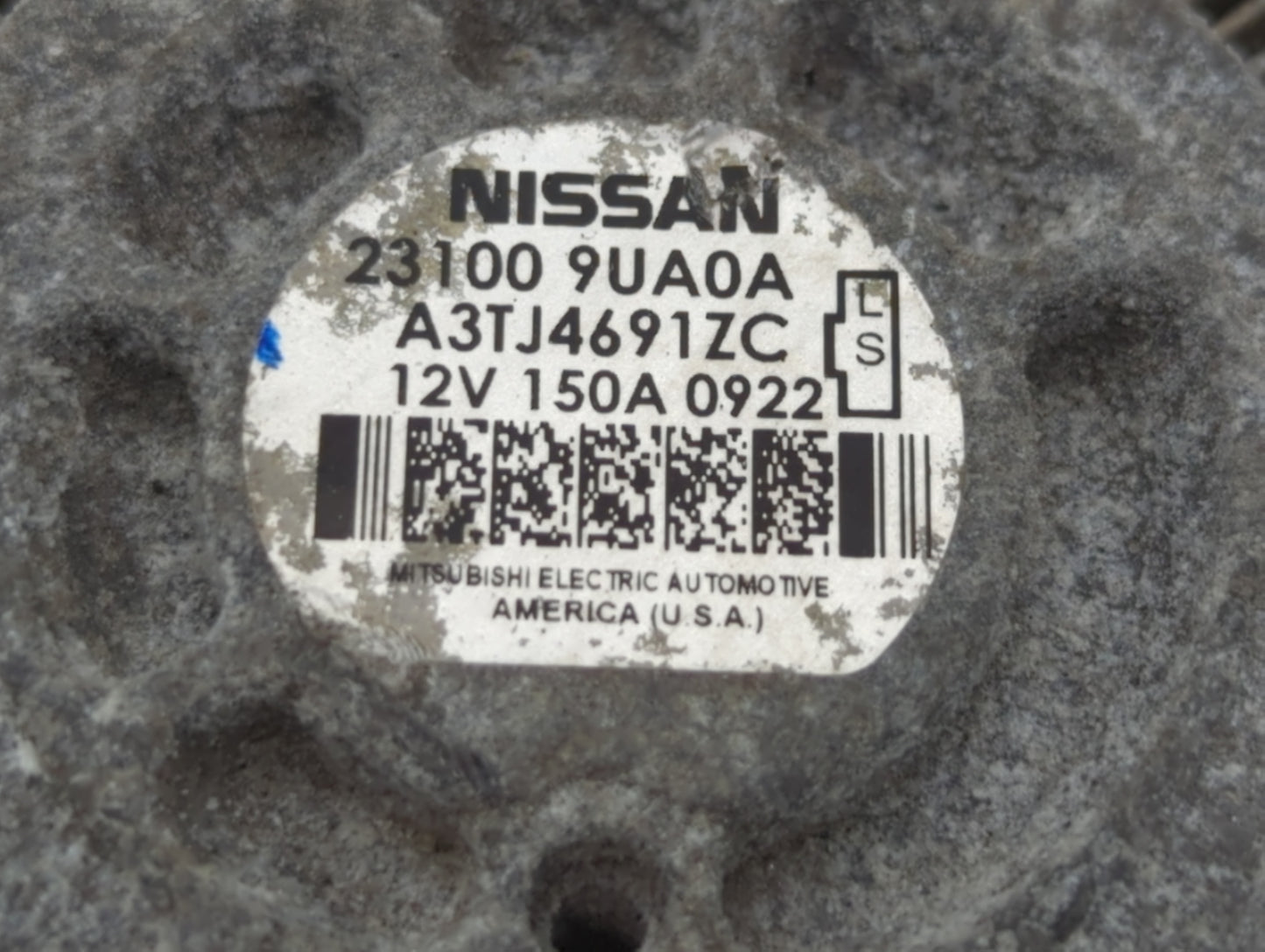 2019-2021 Nissan Maxima Alternator Replacement Generator Charging Assembly Engine OEM P/N:23100 9UA0A Fits OEM Used Auto Parts - Oemusedautoparts1.com