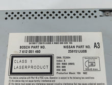 2012-2014 Nissan Juke Radio AM FM Cd Player Receiver Replacement P/N:259151JU0B 7 612 051 460 Fits Fits 2012 2013 2014 OEM Used Auto Parts
