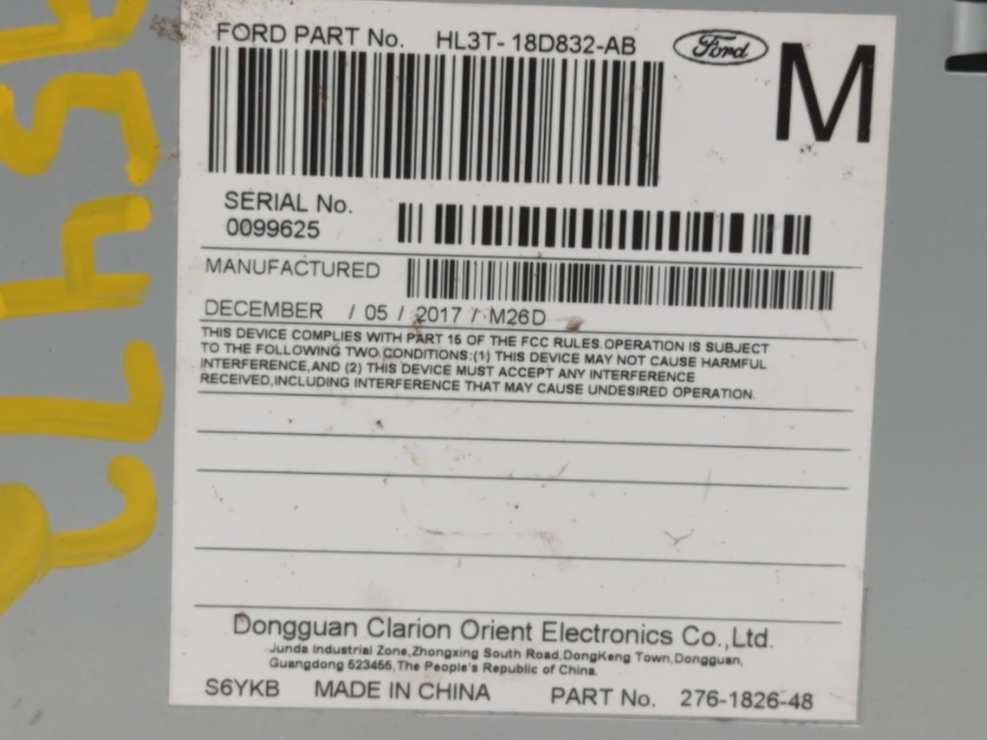 2018 Ford F-150 Radio AM FM Cd Player Receiver Replacement P/N:JL3T-18D832-AB Fits OEM Used Auto Parts - Oemusedautoparts1.com