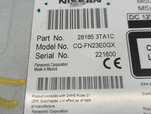 2013-2015 Nissan Altima Radio AM FM Cd Player Receiver Replacement P/N:28185 3TA1C Fits Fits 2013 2014 2015 OEM Used Auto Parts