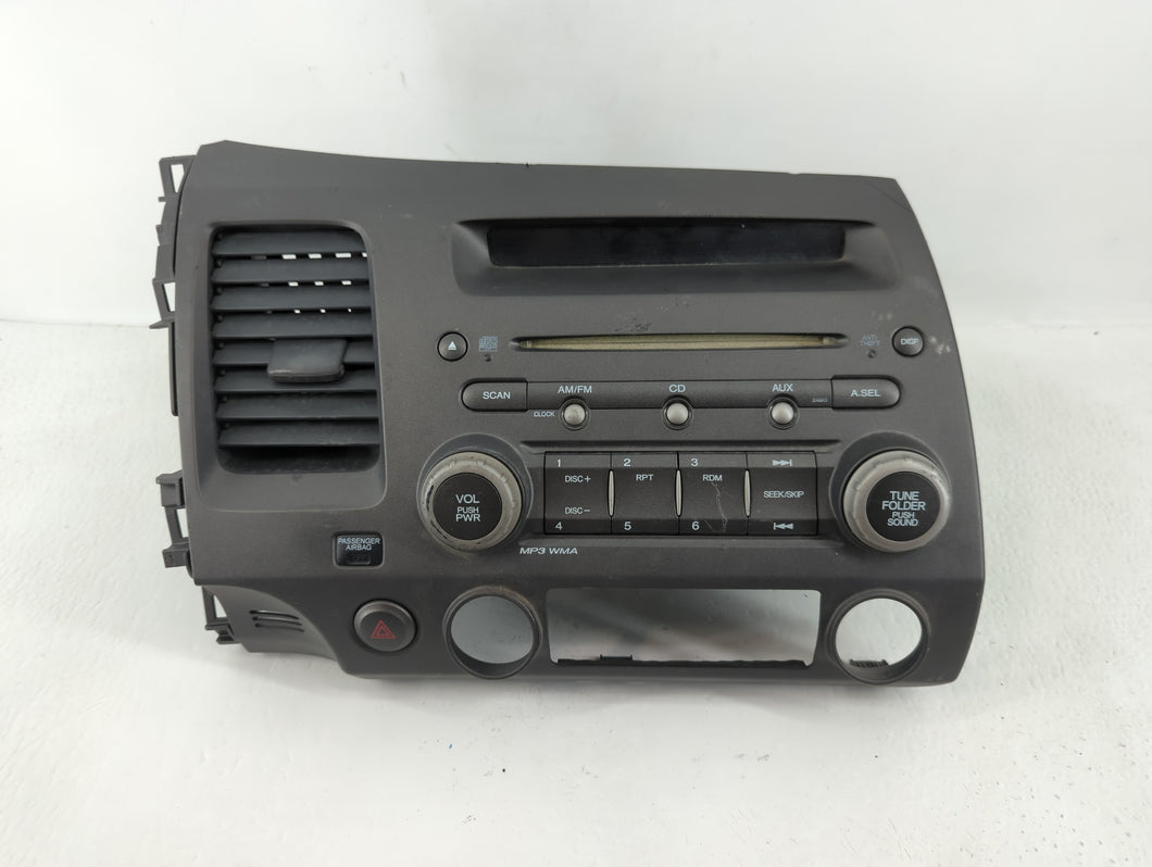 2006-2011 Honda Civic Radio AM FM Cd Player Receiver Replacement P/N:39100-SNA-A030-M1 Fits Fits 2006 2007 2008 2009 2010 2011 OEM Used Auto Parts