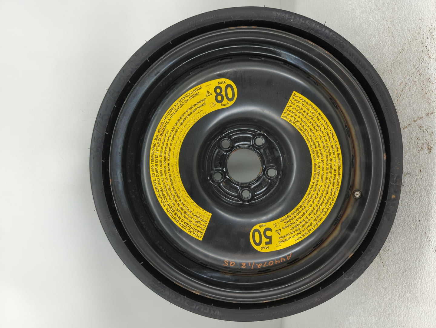 2007-2015 Audi Q7 Spare Donut Tire Wheel Rim Oem - Oemusedautoparts1.com
