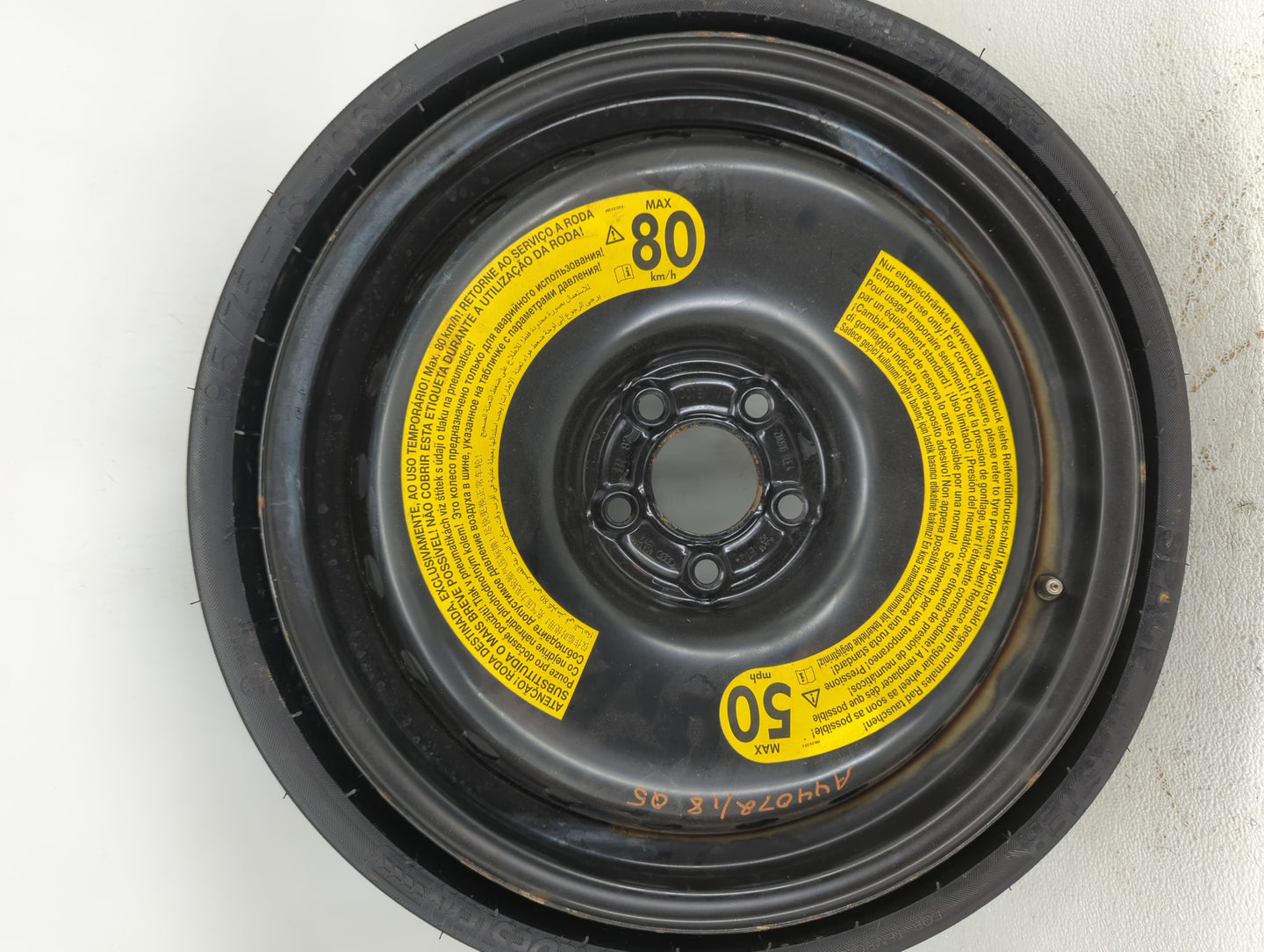 2007-2015 Audi Q7 Spare Donut Tire Wheel Rim Oem - Oemusedautoparts1.com