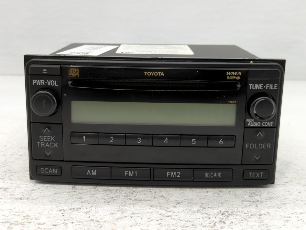 2006-2008 Toyota Yaris Radio AM FM Cd Player Receiver Replacement P/N:86120-52490 Fits Fits 2006 2007 2008 OEM Used Auto Parts