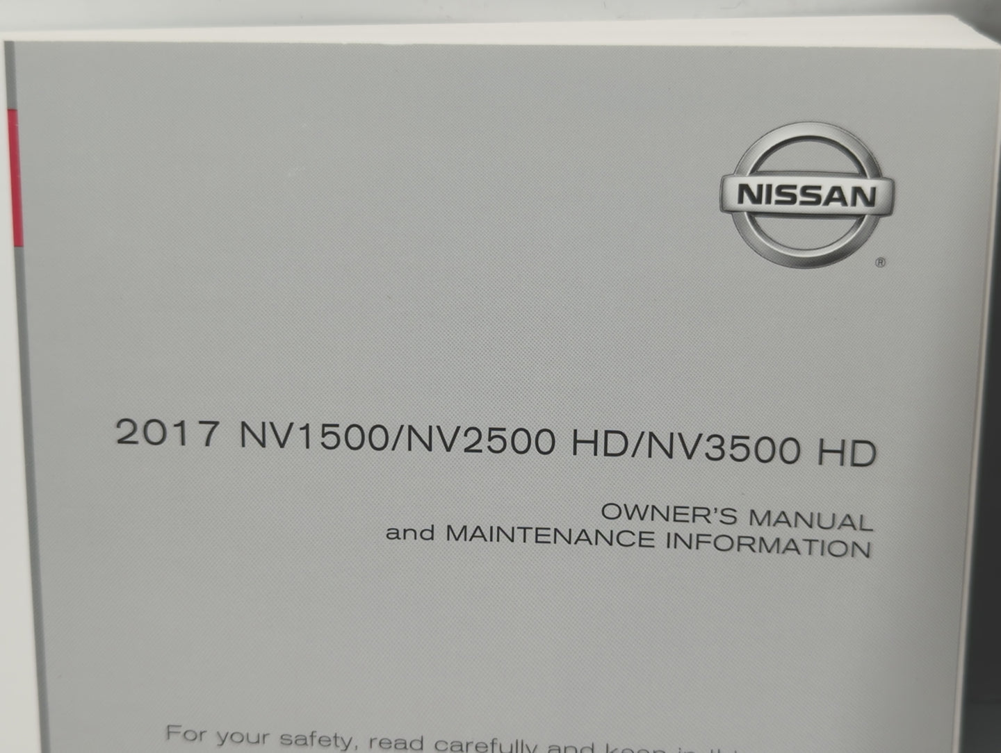 2017 Nissan Nv1500 Owners Manual Book Guide P/N:OM17EA 0F80U1 OEM Used Auto Parts - Oemusedautoparts1.com
