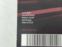 2010 Ford Fusion Owners Manual Book Guide P/N:AE5J 19A321 AB OEM Used Auto Parts - Oemusedautoparts1.com
