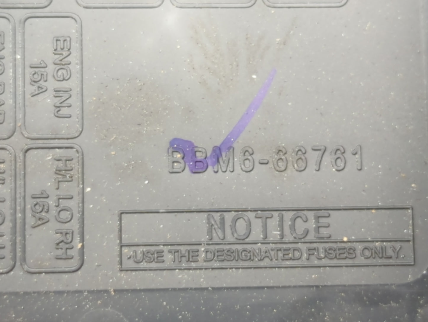 2011 Mazda 3 Fusebox Fuse Box Panel Relay Module P/N:BBM6-66761 Fits OEM Used Auto Parts - Oemusedautoparts1.com