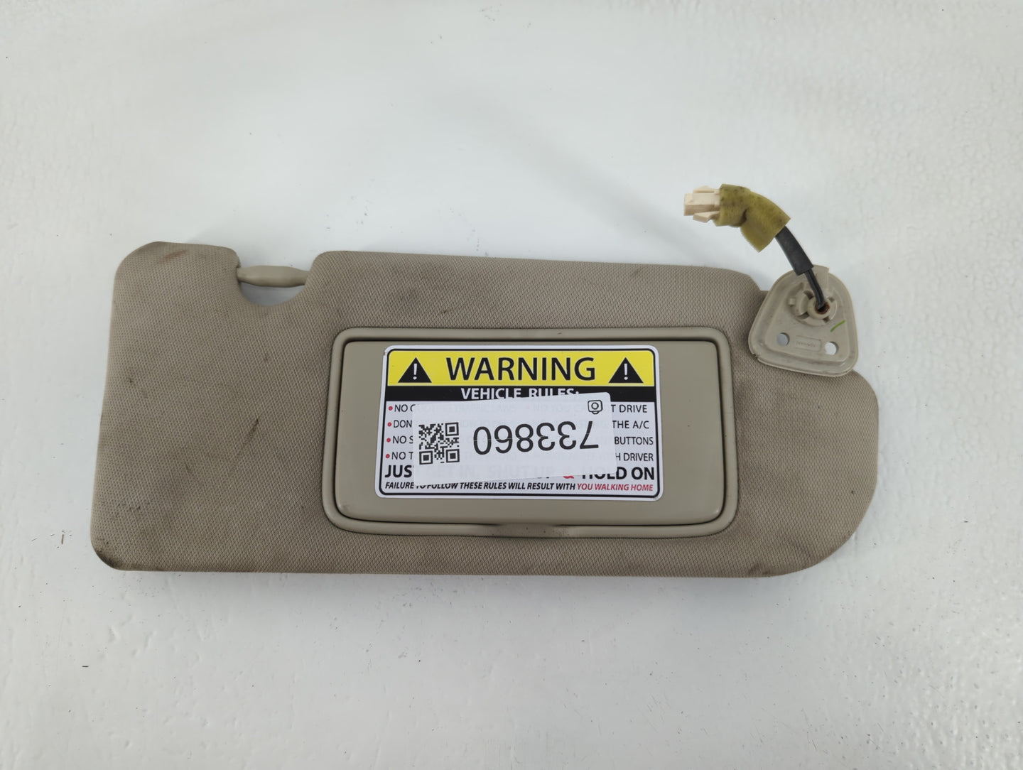 2008-2013 Infiniti G37 Sun Visor Shade Replacement Passenger Right Mirror Fits Fits 2008 2009 2010 2011 2012 2013 OEM Used Auto Parts - Oemusedautoparts1.com