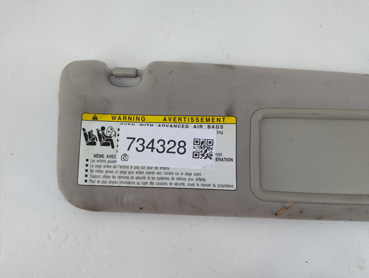 2007-2009 Lexus Es350 Sun Visor Shade Replacement Passenger Right Mirror Fits Fits 2007 2008 2009 OEM Used Auto Parts - Oemusedautoparts1.com