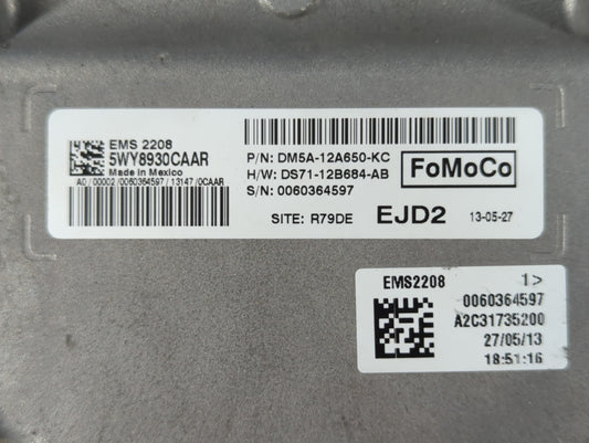 2013 Ford C-Max PCM Engine Control Computer ECU ECM PCU OEM P/N:DM5A-12A650-KC Fits OEM Used Auto Parts