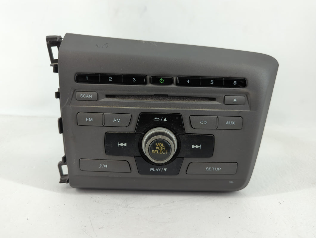 2012 Honda Civic Radio AM FM Cd Player Receiver Replacement P/N:39100-TR0-A315-M1 Fits OEM Used Auto Parts