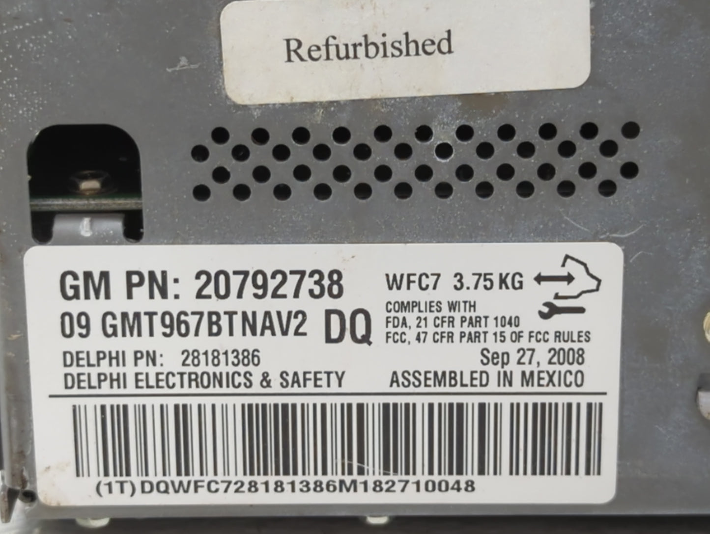 2009 Chevrolet Traverse Radio AM FM Cd Player Receiver Replacement P/N:20792738 Fits OEM Used Auto Parts - Oemusedautoparts1.com