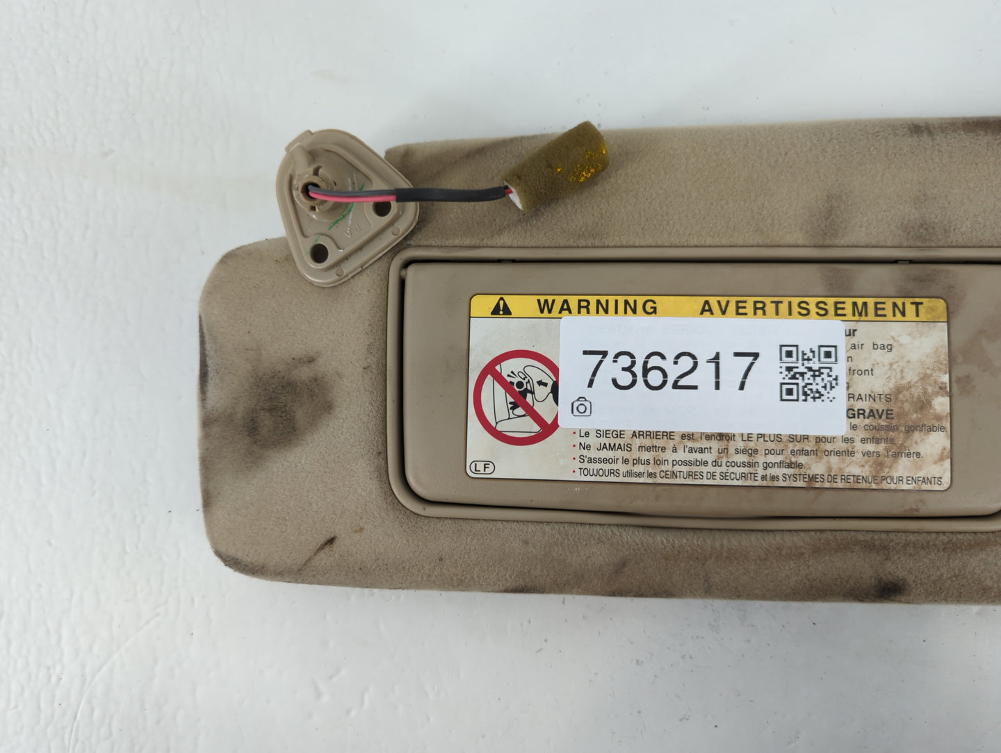 2000 Lexus Rx300 Sun Visor Shade Replacement Passenger Right Mirror Fits OEM Used Auto Parts - Oemusedautoparts1.com