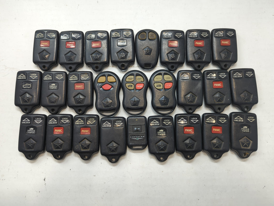 Lot of 25 Dodge Keyless Entry Remote Fob MIXED FCC IDS MIXED PART NUMBERS