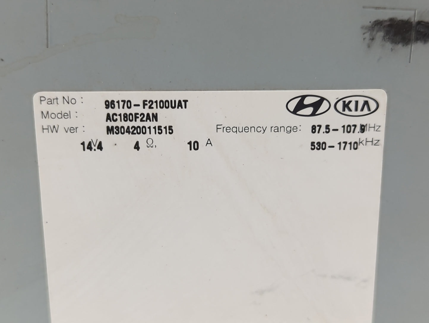 2017-2018 Hyundai Elantra Radio AM FM Cd Player Receiver Replacement P/N:96170-F2100UAT Fits Fits 2017 2018 OEM Used Auto Parts - Oemusedautoparts1.com