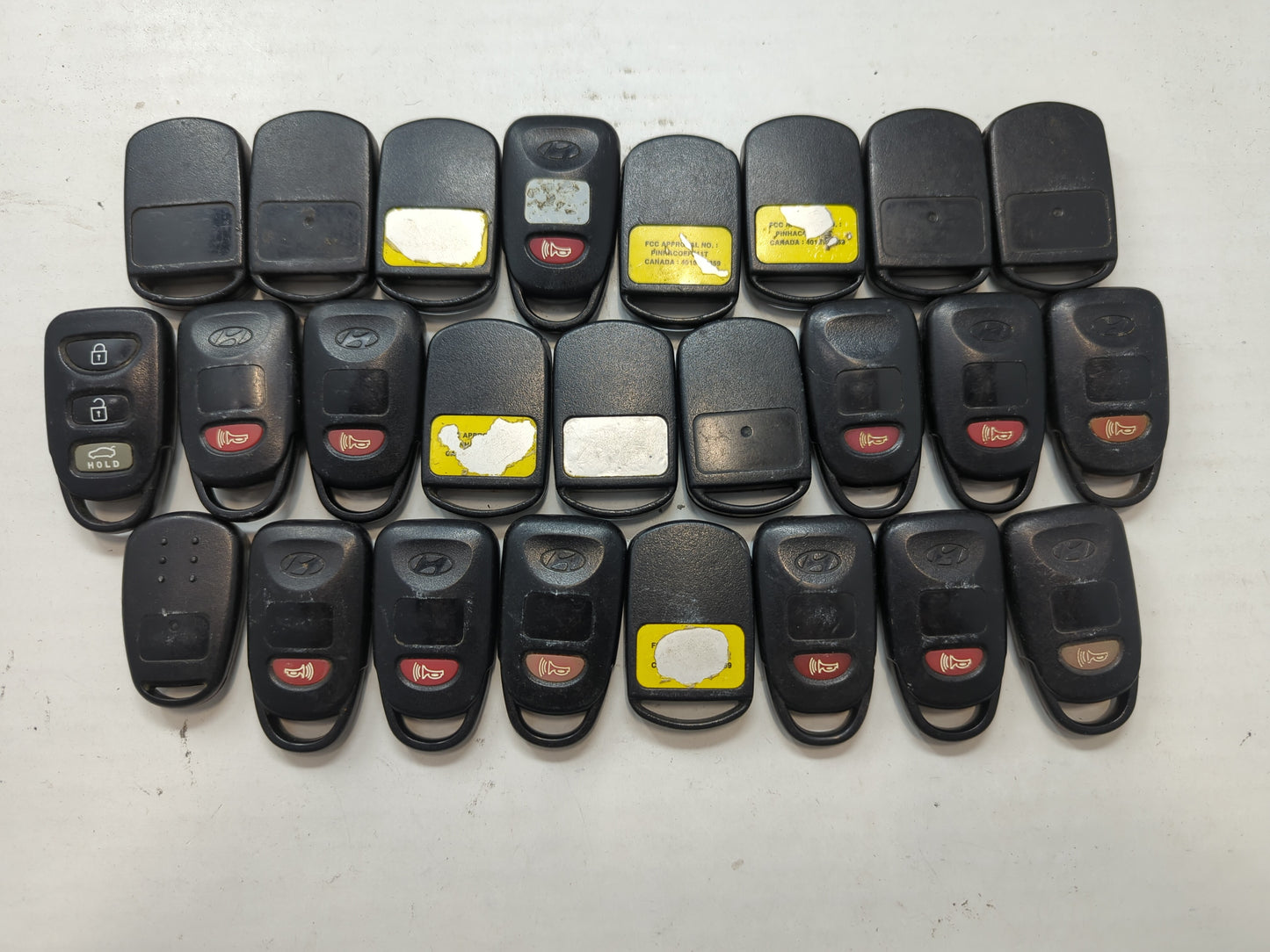 Lot of 25 Hyundai Keyless Entry Remote Fob MIXED FCC IDS MIXED PART - Oemusedautoparts1.com