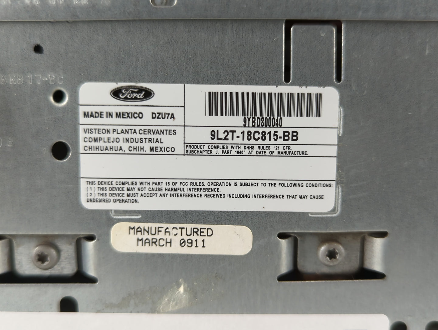 2008-2009 Mercury Mountaineer Radio AM FM Cd Player Receiver Replacement P/N:9L2T-18C815-BB Fits Fits 2008 2009 OEM Used Auto Parts - Oemusedautoparts1.com