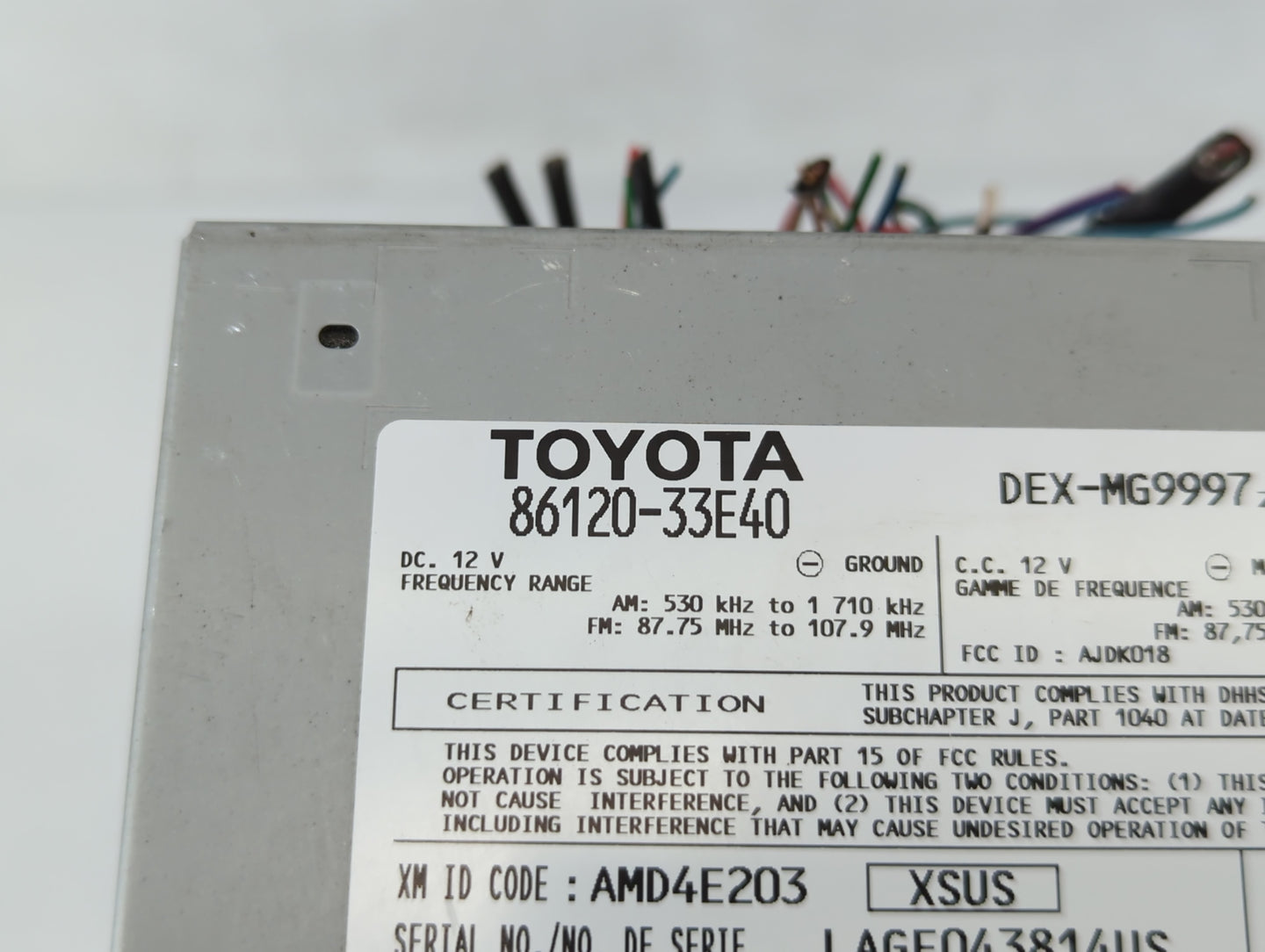 2010-2012 Lexus Es350 Radio AM FM Cd Player Receiver Replacement P/N:86120-33E40 Fits Fits 2010 2011 2012 OEM Used Auto Parts - Oemusedautoparts1.com