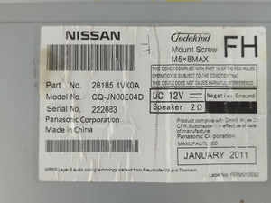 2011-2012 Nissan Rogue Radio AM FM Cd Player Receiver Replacement P/N:28185 1VK0A Fits Fits 2011 2012 OEM Used Auto Parts