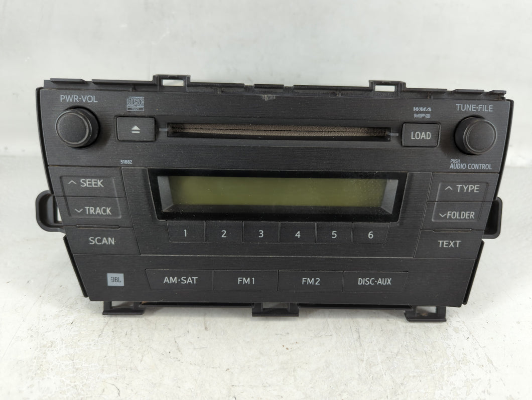 2010-2011 Toyota Prius Radio AM FM Cd Player Receiver Replacement P/N:86120-47290 Fits Fits 2010 2011 OEM Used Auto Parts