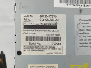 2010-2011 Toyota Prius Radio AM FM Cd Player Receiver Replacement P/N:86120-47290 Fits Fits 2010 2011 OEM Used Auto Parts