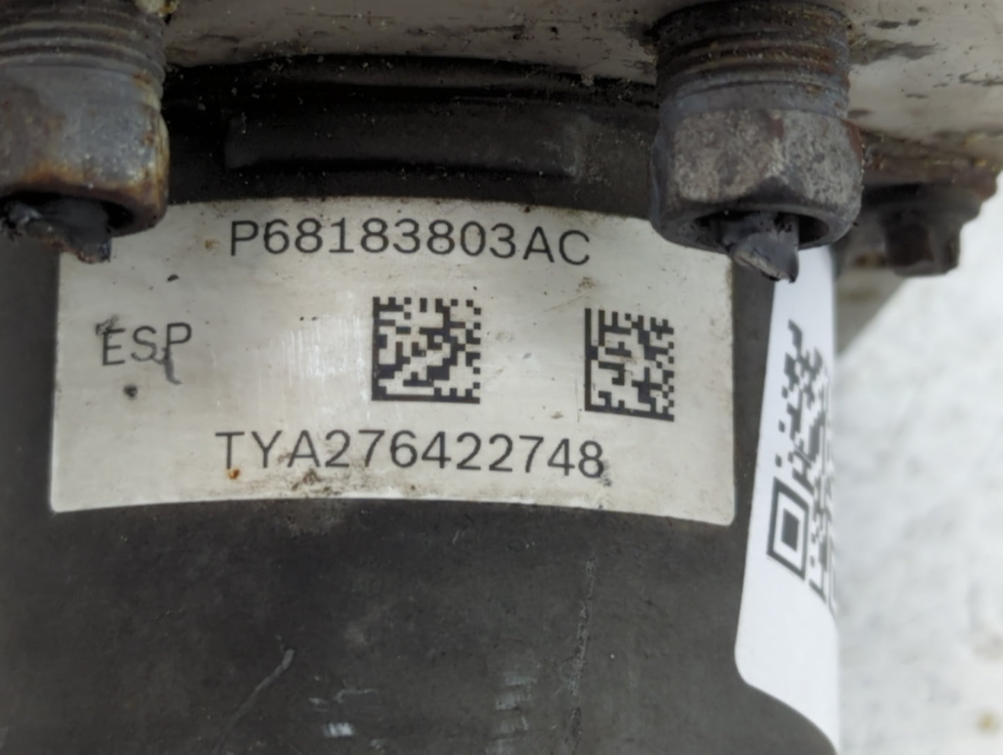 2015 Dodge Caravan ABS Pump Control Module Replacement P/N:TYA276422748 P68183803AC Fits Fits 2016 2017 2018 2019 2020 OEM Used Auto Parts - Oemusedautoparts1.com