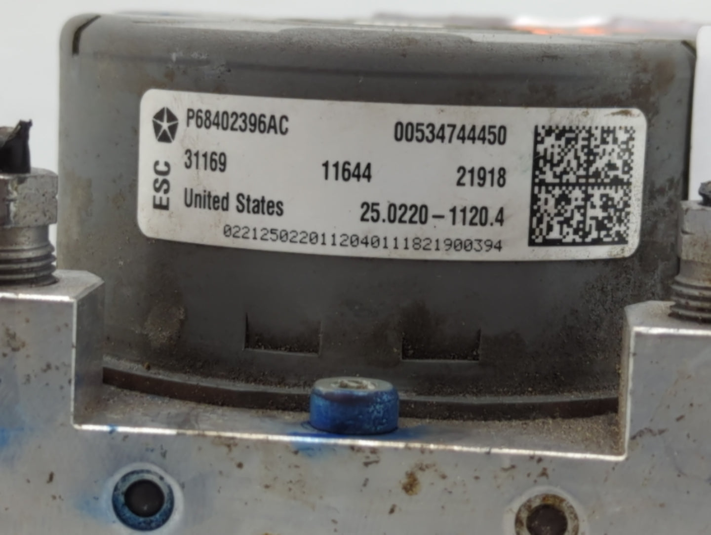 2019 Jeep Compass ABS Pump Control Module Replacement P/N:P68402396AC Fits OEM Used Auto Parts - Oemusedautoparts1.com