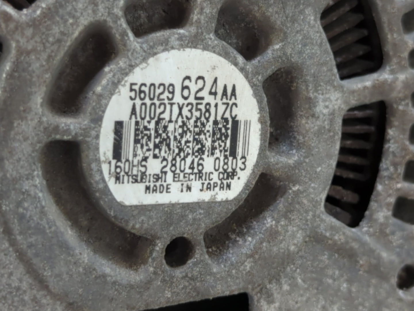 2014-2018 Jeep Cherokee Alternator Replacement Generator Charging Assembly Engine OEM P/N:56029624AA Fits OEM Used Auto Parts - Oemusedautoparts1.com