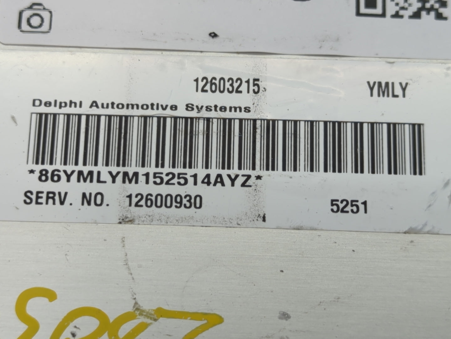 2006-2008 Buick Lucerne PCM Engine Control Computer ECU ECM PCU OEM P/N:12603215 Fits Fits 2006 2007 2008 2009 OEM Used Auto Parts - Oemusedautoparts1.com
