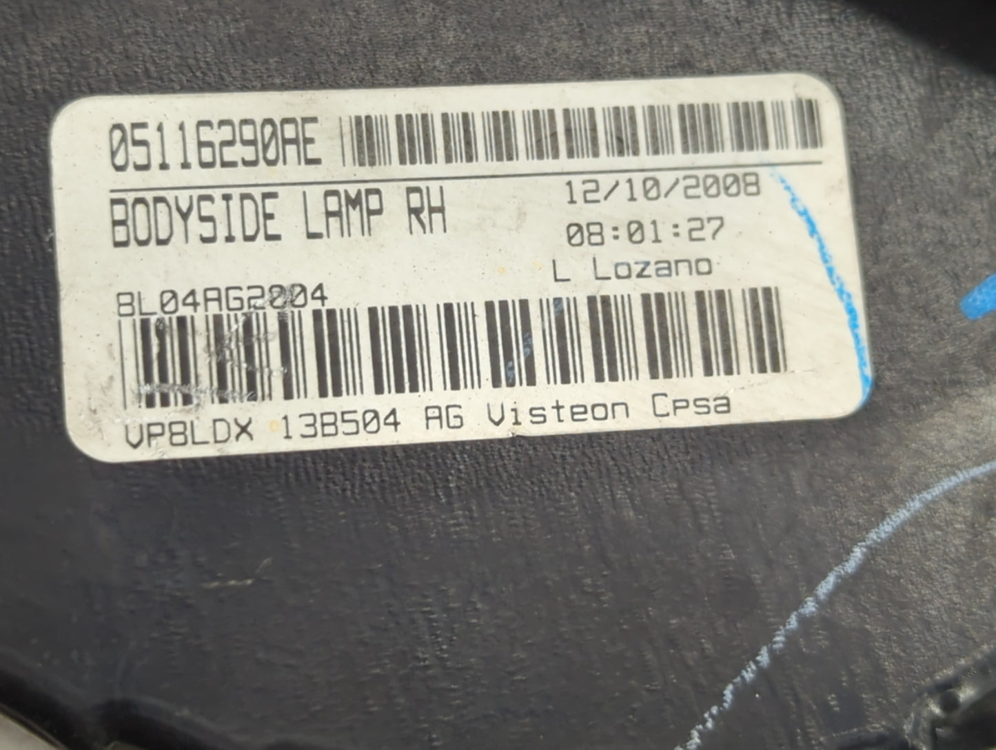 2009 Dodge Journey Tail Light Assembly Passenger Right OEM P/N:05116290AE Fits OEM Used Auto Parts - Oemusedautoparts1.com
