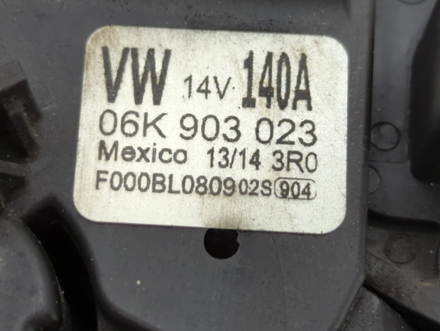 2013-2017 Volkswagen Jetta Alternator Replacement Generator Charging Assembly Engine OEM P/N:06K 903 023 Fits OEM Used Auto Parts - Oemusedautoparts1.com